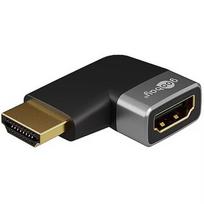 Goobay 72010 HDMI™ Angled Adapter 90° Horizontal, 8K @ 60 Hz, Gold-Plated, Black, Silver 72010