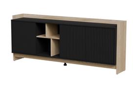 Cama PORTO 3D komoda 190x38x77 ąžuolo/juoda