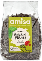 AMISA Bio Fusilli, be glitimo grikių makaronai, 500 g