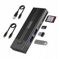 Disko korpusas su USB-C HUB 7in1 SSD M.2 NVME/SATA Zenwire HUB63