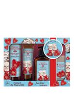 Kūno priežiūros rinkinys Nature De Marseille: rankų kremas 60 ml + dušo želė 150 ml + muilas 90 g + kūno losjonas 100 ml