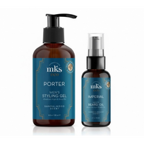Imperial Men's Beard Oil and Porter Men's Styling Gel Set Barzdos ir plaukų priežiūros rinkinys
