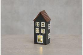Žvakidė-žibintas HOUSE BLUE su LED, 17 cm