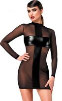 Noir Handmade Kink Royal F369 juoda permatoma mini suknelė - XS