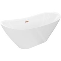 Mexen Lotos laisvai stovinti vonia 160 x 75 cm, balta, persipylimas rožinis auksas - 52051607700-60