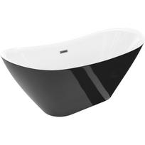 Mexen Lotos laisvai pastatoma vonia 160 x 75 cm, balta/juoda, perteklius gun metal - 52051607775-95