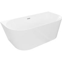 Mexen Oval Slim laisvai pastatoma vonia prie sienos 170 x 80 cm, balta, chromuota perpildymo anga - 52661708000-01