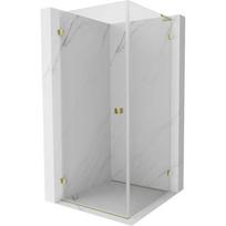 Mexen Lunar-B L kairinis dušo kabinas, kairysis 100 x 100 cm, permatomas, auksinis - 832L-100-100-50-00-L
