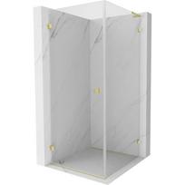 Mexen Lunar-B L stumdomosios dušo kabinos kairieji vartai 100 x 100 cm, permatomi, auksinis šlifuotas - 832L-100-100-55-00-L