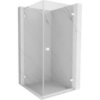 Mexen Lunar-B L pakabinamas dušo kabinas atveriamas dešinės pusės 80 x 80 cm, permatomas, baltas - 832L-080-080-20-00-P