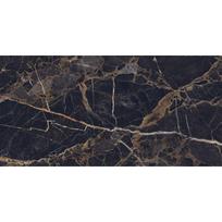 Mexen Orlo Black glazūruotas akmeninis porcelianas, grindų-sienų plytelė 120 x 60 cm, aukštas blizgesys - TL211-120-060-00