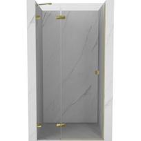 Mexen Lunar kairios pusės atveriamos dušo durys 80 cm, skaidrios, auksinės - 834-080-000-50-00-L