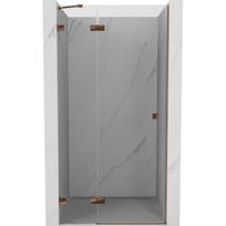 Mexen Lunar atveriamos durys dušo kairės 125 cm, permatomos, rožinis auksas - 834-125-000-60-00-L
