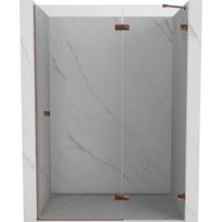 Mexen Lunar dušo durys, atidaromos į dešinę, 130 cm, skaidrios, rožinis auksas - 834-130-000-60-00-P