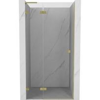 Mexen Lunar L kairės pusės dušo durys 80 cm, skaidrios, auksinės matinės - 834L-080-000-55-00-L