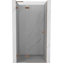 Mexen Lunar L kairiosios pusės dušo durys, 85 cm, skaidrios, šlifuota varis - 834L-085-000-65-00-L