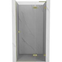 Mexen Lunar L dešinės pusės nuleidžiamos dušo durys 80 cm, permatomos, auksinės matinės - 834L-080-000-55-00-P