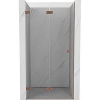 Mexen Lunar-F sulankstomos kairės pusės dušo durys 75 cm, skaidrios, šlifuotas varis - 836-075-000-65-00-L