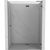 Mexen Lunar L dešinės pusės dušo durys, 130 cm, skaidrios, gunmetal - 834L-130-000-95-00-P