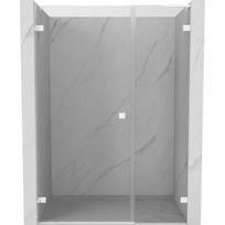 Mexen Lunar-B L kairiosios pusės varstomos dušo durys 120 cm, skaidrios, baltos - 832SL-120-050-20-00-L