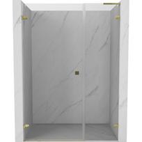 Mexen Lunar-B L dušo durys varstomos kairios 115 cm, permatomos, auksinės - 832SL-115-050-50-00-L