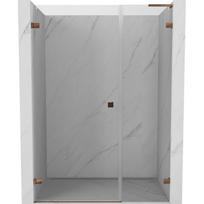 Mexen Lunar-B L dušo durys, varstomos, kairinės, 110 cm, permatomos, rožinis auksas - 832SL-110-050-60-00-L