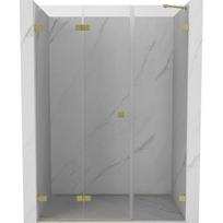Mexen Lunar-F sulankstomos dušo durys kairė 130 cm, skaidrios, auksu šlifuotos - 836S-130-050-55-00-L