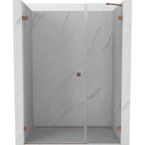 Mexen Lunar-B kairiosios pusės dušo durys 115 cm, permatomos, šlifuotas varis - 832S-115-050-65-00-L