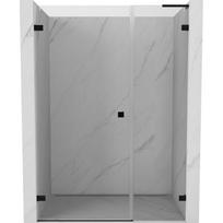 Mexen Lunar-B L kairiosios pusės dušo durys, 115 cm, permatomos, juodos - 832SL-115-050-70-00-L
