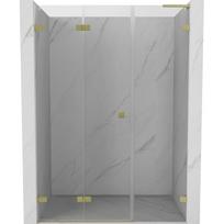 Mexen Lunar-F L lankstomos kairės durys dušui 110 cm, skaidrios, auksinė šepetėlis - 836SL-110-050-55-00-L