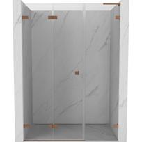 Mexen Lunar-F L lankstomos dušo durys, kairiosios, 110 cm, skaidrios, šlifuota varis - 836SL-110-050-65-00-L