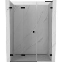 Mexen Lunar-F L sulankstomos dušo durys kairiosios 140 cm, skaidrios, juodos - 836SL-140-050-70-00-L