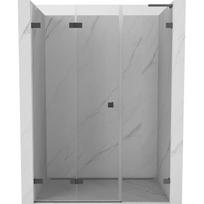 Mexen Lunar-F L sulankstomos kairinės dušo durys 135 cm, skaidrios, pistoletinis metalas - 836SL-135-050-95-00-L