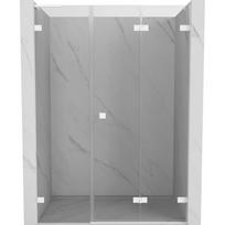 Mexen Lunar-F L sulankstomos durys, skirtos dušui, dešininės, 140 cm, permatomos, baltos - 836SL-140-050-20-00-P