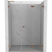 Mexen Lunar-F L, sulankstomos dešinės dušo durys 145 cm, skaidrus stiklas, šlifuotas varis - 836SL-145-050-65-00-P
