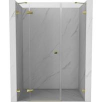 Mexen Lunar dušo durys atveriamos kairės 140 cm, skaidrios, auksinės - 834S-140-050-50-00-L