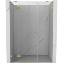 Mexen Lunar kairiniai dušo durys į kairę 120 cm, skaidrios, aukso matinės - 834S-120-050-55-00-L