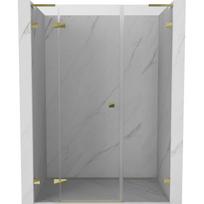 Mexen Lunar L kairioji dušo durys 125 cm, permatomos, auksinės - 834SL-125-050-50-00-L