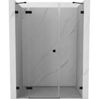 Mexen Lunar kairiosios pusės dušo durys 120 cm, skaidrios, juodos - 834S-120-050-70-00-L