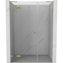 Mexen Lunar L kairiosios pusės atveriamos dušo durys 140 cm, skaidrios, auksinės matinės - 834SL-140-050-55-00-L