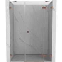 Mexen Lunar dešinės atidaromos dušo durys 135 cm, skaidrios, šlifuota varis - 834S-135-050-65-00-P