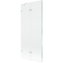 Mexen Lunar vonios ekranas, 2-durų, kairysis, 80 x 150 cm, skaidrus, baltas - 897-080-100-20-00-L