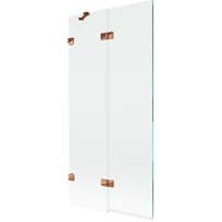 Mexen Lunar vonios ekranas, dvigubas, kairiojo šono, 90 x 150 cm, skaidrus, rausvas auksas - 897-090-100-60-00-L