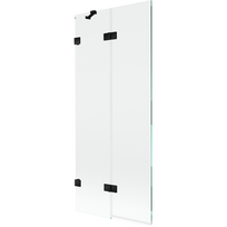 Mexen Lunar vonios pertvara 2-durų kairė 80 x 150 cm, permatoma, juoda - 897-080-100-70-00-L