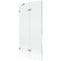 Mexen Lunar vonios ekranas, 2-jų durų, kairysis, 90 x 150 cm, skaidrus, šlifuotas nikelis - 897-090-100-97-00-L