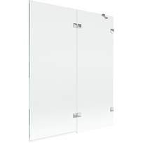 Mexen Lunar dviejų dalių dešinysis vonios ekranas 140 x 150 cm, permatomas, chromas - 897-140-100-01-00-P