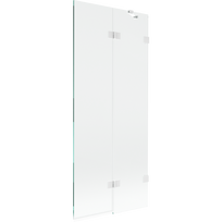 Mexen Lunar vonios kambarys dviejų dalių sparno dešinę 80 x 150 cm, skaidrus, baltas - 897-080-100-20-00-P