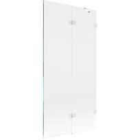 Mexen Lunar 2-dalių dešinė vonios pertvara 90 x 150 cm, permatomas, baltas - 897-090-100-20-00-P