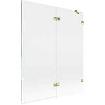 Mexen Lunar vonios ekranas, 2 sparnų, dešinysis 140 x 150 cm, permatomas, auksinis - 897-140-100-50-00-P