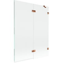 Mexen Lunar 2-dalių vonios ekranas dešinysis 130 x 150 cm, permatomas, rožinis auksas - 897-130-100-60-00-P